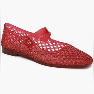 Sam Edelman Red Mesh Mary Jane Flats